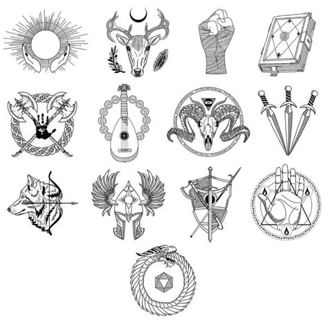 Drawings Tattoo Ideas, Dnd Artificer, Warlock Dnd, Dnd Diy, Dnd Bard, Dnd Crafts, Dnd Shirts, D D Classes, Cool Symbols