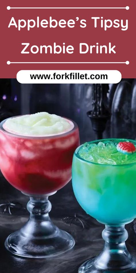 Want to feel like you're at a bar? With Applebee's Tipsy Zombie Drink Recipe, you can successfully create a superb drink. Alcohol Shots Party, Applebees Tipsy Zombie Drink Recipe, Applebees Drink Recipes, Applebees Zombie Drink Recipe, Zombie Recipe Cocktails, Zombie Alcohol Drink, Zombie Drinks Alcohol, Zombie Cocktail Recipe, Applebees Cocktail Recipes