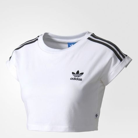 Addidas Shirts, Adidas Crop Top, Stil Boho, Half Shirts, Adidas Crop, Grunge Look, Adidas Outfit, Crop Top Outfits, Eva Longoria