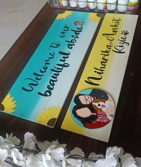 Ghar 🏡 A house is made of walls and beams, a HOME is built with love and dreams ! Give your home a personality of your own,with our customised Name plates. #handmadewithlove #homeiswhereheartis #happyhomes #handpaintednameplate #handpaintednameboards #nameplatesforhome #nameplates #homesweethome #keepcreating #housewarminggift #handmadegifts #personalizedgifts #customisednameplate #tohfafactory Diy Clay Name Plates, Hand Painted Name Plates, Handmade Name Plates For Home, House Name Plate Design Handmade, Hand Painted Name Plates For Home, Diy Lippan Art Name Plate, Handmade Nameplates For Home, Name Plates For Home, Name Boards