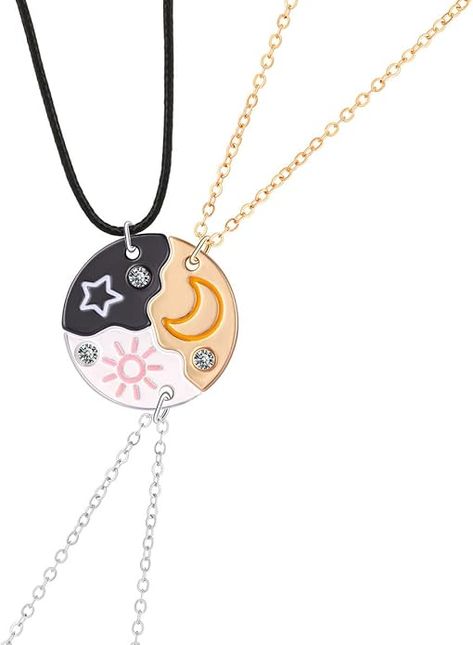 Amazon.com: LIU JUN Bff Necklace For 3，Weirdo 1 Weirdo 2 Weirdo 3 Necklace Sun Moon and Star Friendship Necklaces For Best Friends Sisters Forever Jewelry Gifts (sun) : Clothing, Shoes & Jewelry 3 Bff, Diy Bff, Best Friends Sister, Sisters Forever, Bff Necklaces, Friendship Necklaces, Forever Jewelry, Friend Necklaces, Moon Star