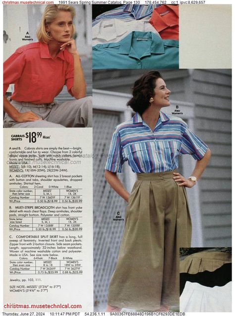 1991 Sears Spring Summer Catalog, Page 130 - Catalogs & Wishbooks 90s Advertising, 90s Minimalism, Vintage Catalog, Sears Catalog, 90's Fashion, 1990s Fashion, Christmas Catalogs, Fashion Marketing, Elbow Sleeve