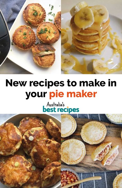 Breville Pie Maker Recipes, Mini Pie Recipes For Pie Maker, Piemaker Recipes Mini Pies, Snack Maker Recipes, Mini Pie Maker Recipes Ideas, Kmart Pie Maker Recipes, Pie Maker Quiche Recipes, Dash Pie Maker Recipes, Dash Mini Pie Maker Recipes