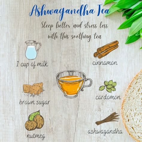 Ashwagandha tea | Happiest Health Ashwagandha Tea Benefits, Ashwagandha Recipes Herbal Teas, Ashwagandha Tea Recipe, Ashwagandha Powder Recipes, Tea For Stomach Ache, Ashwagandha Benefits For Women, Ashwagandha Recipes, Ashwagandha Tea, Illness Remedies