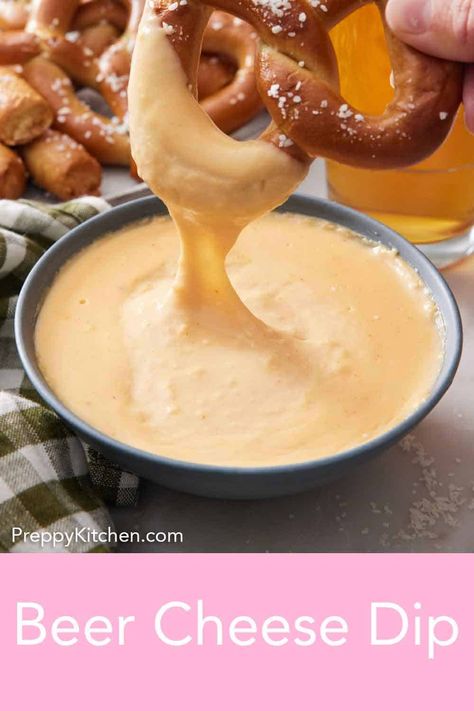 Beer Cheese Dip is creamy, flavorful, and packed with a duo of sharp cheddar cheese and gruyere cheese. Perfect for dipping soft pretzels, pretzel bites, veggies, and more! Gruyere Cheese Dip, Cheese Dip For Pretzels, Pub Cheese Recipe, Pretzel Dips, Pretzel Beer Cheese Dip, Hot Beer Cheese Dip, Dip For Pretzels, Types Of Dips, Love Dip