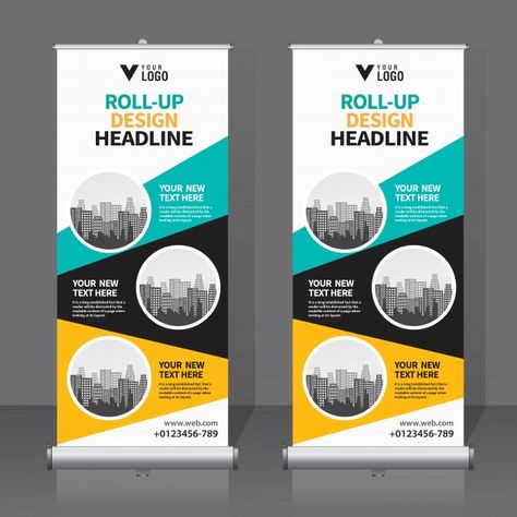 Roll up banner design template | Premium Vector #Freepik #vector #banner #mockup #business #abstract Roll Up Banner Design Ideas, Retractable Banner Design Ideas, X Banner Design Ideas, Banner Roll Up Design, Roll Banner Design, Retractable Banner Design, Banner Design Ideas, Pull Up Banner Design, Rollup Design