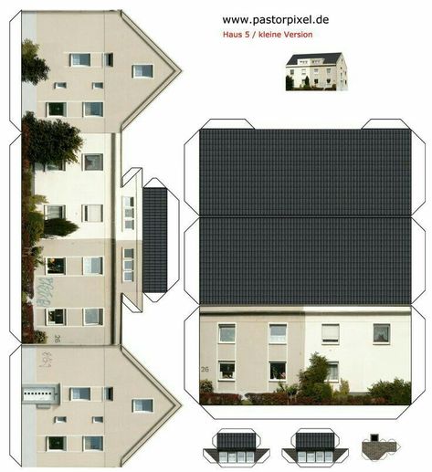 Paper Models House, Paper House Template, Ho Scale Buildings, Free Paper Models, House Template, Paper Towns, Paper Doll House, Paper City, Glitter Houses