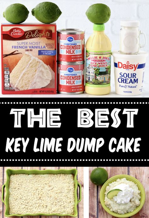 Key Lime Pie Key Lime Poke Cake Recipes, Key Lime Dump Cake Recipes, Key Lime Pie Dump Cake, Easter Dump Cake Recipes, Spring Dump Cakes, Spring Time Desserts Easy Recipes, Texas Pie Dump Cake, Cheesecake Dump Cake Recipes, Texas Dump Cake