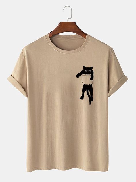 Men
 Tops
 T-Shirts T-shirt Print Design, Trendy Shirt Designs, Shirt Design Inspiration, Mens Casual Dress Outfits, Guys Clothing Styles, Shirt Print Design, Tee Shirt Designs, Cat Collar, Trendy Shirts