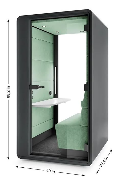 The-dimensions-of-office-pod-for-hybrid-collaboration-HushHybrid-Hushoffice Pod Office, Office Call Center, Office Cube, Vocal Booth, Office Booth, Acoustic Room, Phone Booth Office, Innovation Hub, Small Office Design