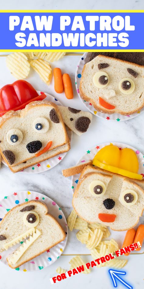 Paw Patrol Snacks. Ready to take snack time to the next level? Check out this paw-tastic recipe to make for some adorable character sandwiches 🐶 inspired by PAW Patrol: ALL PAWS ON DECK, available NOW on DVD! visit here to download the recipe to keep ▶️ https://bit.ly/PPAllPawsOnDeckCharacterSandwichRecipe Paw Patrol Sandwiches, Paw Patrol Dinner Ideas, Paw Patrol Food Ideas Snacks, Paw Patrol Recipes, Paw Patrol Lunch Ideas, Paw Patrol Breakfast Ideas, Paw Patrol Pancakes, Paw Patrol Breakfast, Paw Patrol Party Treats