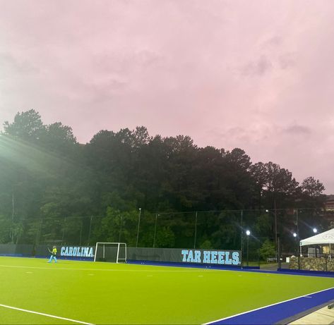 UNC Chapel Hill Field Hockey Stadium Purple Sky Hockey Field Aesthetic, Unc Field Hockey, Aesthetic Field Hockey Pics, Filed Hockey Aesthetic, College Field Hockey, Hockey Stadium, Unc Chapel Hill, College Aesthetic, Field Hockey