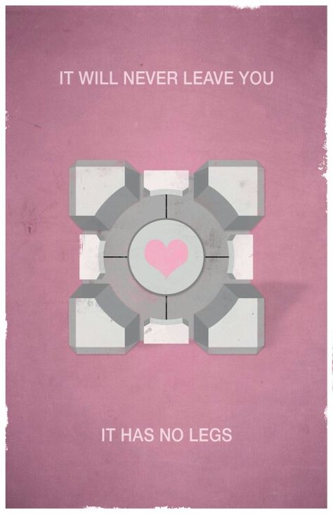 Companion cube Portal Valve, Companion Cube, Portal Art, Valve Games, Aperture Science, Portal Game, Portal 2, Video Game Posters, Nerd Life