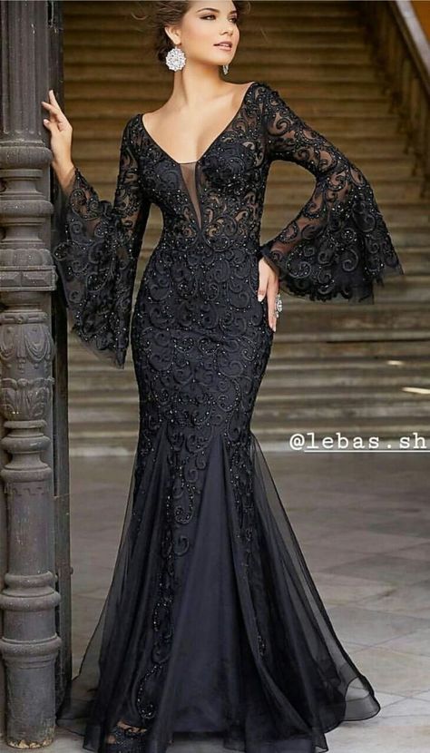 Summer Evening Dress, Black Lace Prom Dress, Mother Of The Bride Dresses Long, Gothic Wedding Dress, Soiree Dress, Banquet Dresses, Baby Jacke, Flare Sleeve Dress, Formal Evening Dress