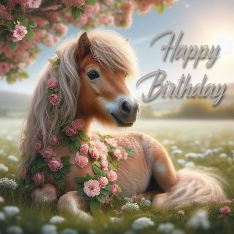 Horse Happy Birthday Image, Cute Happy Birthday Pictures, Horses Birthday, Animated Birthday Cards, Happy Birthday Animals, Happy Birthday Wishes Pics, Birthday Cards Images, Birthday Wishes Pics, Snoopy Birthday