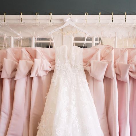 Pink Bow Wedding, Bridesmaid Dresses Princess, Light Pink Wedding Theme, Broadmoor Wedding, Pink Bridesmaids Dress, Pale Pink Wedding, Girly Wedding, Baby Pink Wedding, Light Pink Bridesmaid Dresses