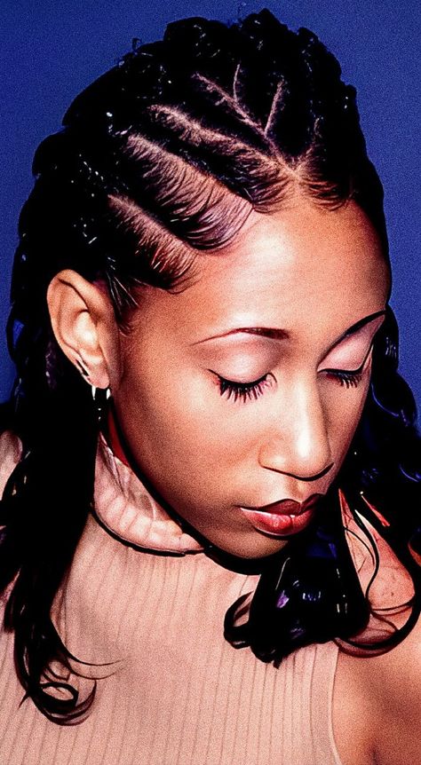 Black Hair 90s Braids, 90s Hairstyles Magazine, 90s Braids, Black Hair 90s, Color Braids, 2000s Hairstyles, School 90s, Brown Autumn, Goth Hair