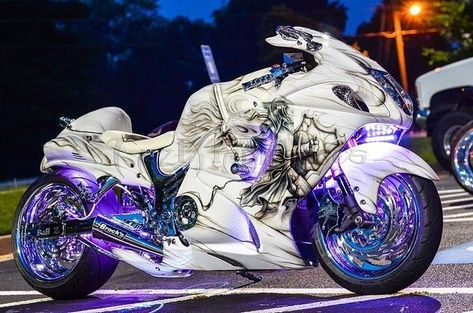 Purple Motorcycle, Road, Purple, White