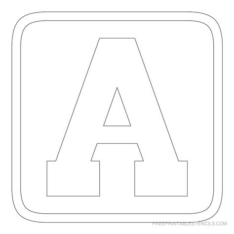 Printable Block Letter Stencil A Block Alphabet Letters Free Printable, Printable Block Letters, Free Letter Stencils, Abc Quilt, Letters Stencils, Letter Stencils To Print, Block Letter Alphabet, Stencils Printables Templates, Printable Stencils