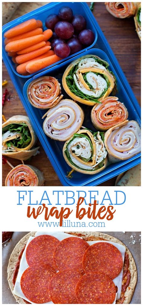 Three variations of delicious flatbread pinwheels are easy to assemble and make the best school lunches, or shareable appetizers! #flatbreadwrapbites #flatbreadpinwheels #flatbreadwraps #sandwichideas #sandwich Lavash Bread Pinwheels, Pita Lunch Ideas, Best School Lunches, Bread Pinwheels, Flat Bread Wraps, Flatbread Wraps, Shareable Appetizers, Flatbread Sandwiches, Shrek Party