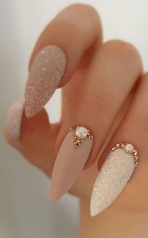 40 Drop-Dead Gorgeous Wedding Nail Designs For Your Big Day - Beauty, Fashion, Lifestyle and Trending Wedding Nails Country, Wedding Nails Almond Shape Classy, Moody Wedding Nails For Bride, Country Wedding Nails For Bride, Wedding Nails For Bride Fall, Goth Wedding Nails For Bride, Long Bridal Nails, Fall Bride Nails, Blush Wedding Nails