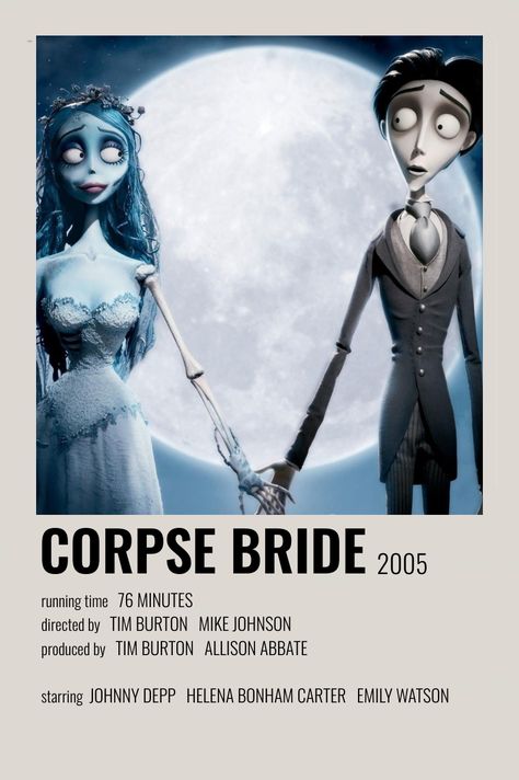 Corpse Bride (2005) - [made by me @lydiaaf_] Must See Movies, قلعة هاول المتحركة, Corpse Bride Movie, Movie Character Posters, The Corpse Bride, Tim Burton Corpse Bride, Iconic Movie Posters, Movie Card, Minimalist Movie Poster