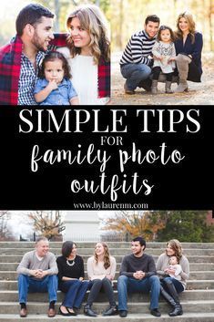 Are you struggling with what to wear for family photos? These simple tips for family photo outfits will have you ready and prepped in no time! Tips For Family Photos, Outdoor Family Pictures, Family Photo Outfits Winter, Spring Family Pictures, Family Photos What To Wear, Family Photo Colors, Family Photo Outfit, Large Family Photos, Winter Family Photos