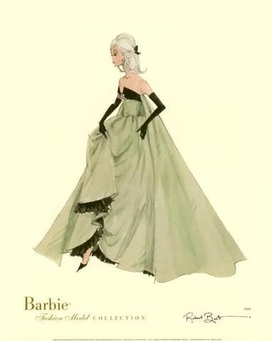 Vintage Barbie 60's Green Dress/Gown by DesignCracker, via Flickr Robert Best, Fashion Wall Decor, Beautiful Sketches, Barbie Vintage, Fall Mantel Decorations, Kids Prints, Vintage Barbie, Fashion Sketches, Barbie Fashion