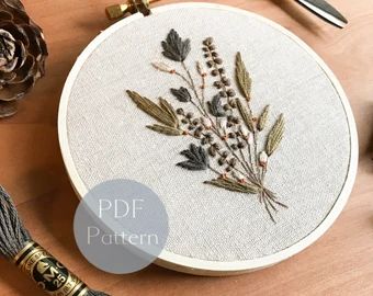 Embroidery patterns simple | Etsy Bouquet Embroidery Pattern, Fireplace Step, Festive Fireplace, Diy Embroidery Art, Bouquet Embroidery, Beginner Embroidery Kit, Beginner Embroidery, Mini Bouquet, Floral Embroidery Patterns