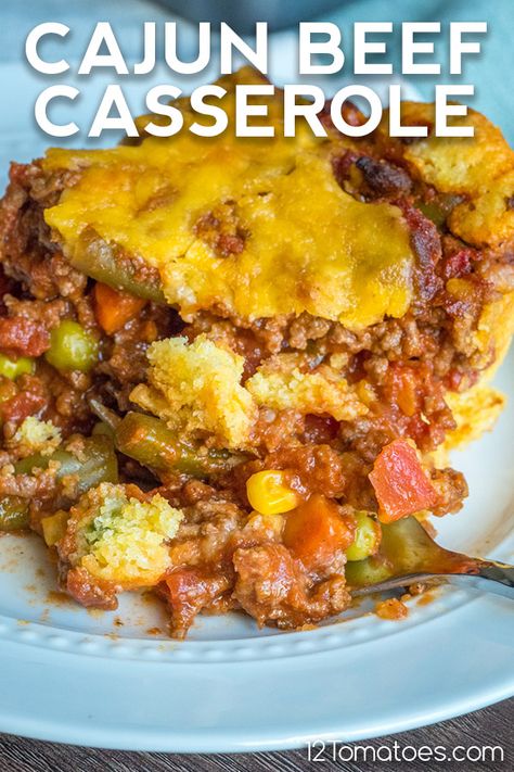 Cajun Beef Casserole, Cajun Hamburger Meat Recipes, Cajun Beef Recipes, Cajun Casserole Recipes, Cajun Casserole, Cajun Beef, Creole Dishes, Casserole Beef, Newest Recipes