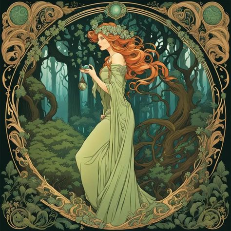 Explore  Challenges  Fine-tuning  CREATE        💰 Win credits in the "🌸 Motherhood in Every Form 🌸" community challenge   Join challenge Art Nouveau Forest, Art Nouveau Character, Eldritch Forest, Bookplate Design, Art Nouveau Fashion, Art Nouveau Mucha, A5 Book, Alfons Mucha, Art Nouveau Illustration