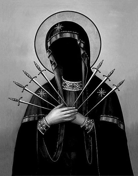 Kartu Tarot, Our Lady Of Sorrows, Hakone, Occult Art, Religious Art, Drawing Tips, Dark Fantasy Art, The Words, Dark Aesthetic