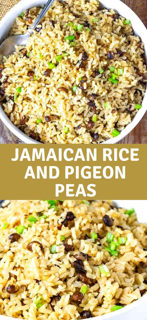 Pigeon Peas And Rice, Rice And Peas Jamaican, Rice And Pigeon Peas, Peas And Rice, Jamaican Rice, Jamaican Dishes, Pigeon Peas, Easy Meal Ideas, Rice And Peas