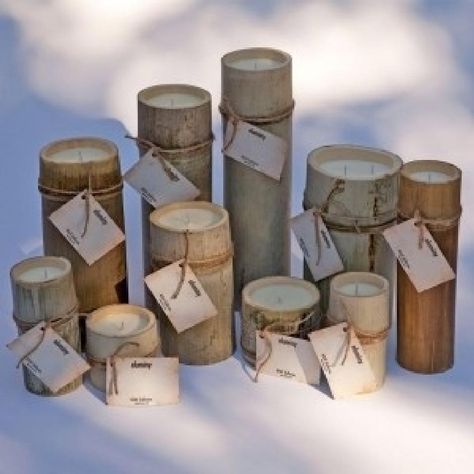 Other Hand-crafted Natural Bamboo Votive/Candle - Tradesy Bamboo Furniture Diy, Bamboo Lamps, Bamboo Projects, Bamboo Candle, Diy Bamboo, Bamboo Ideas, Bamboo Diy, Velas Candles, Furniture Dolly