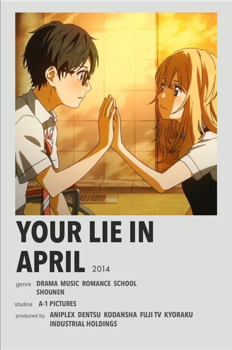 Wall Prints Japanese, Photo Wall Prints, Anime Cover, Movie Card, Japanese Poster Design, Anime Suggestions, Film Posters Minimalist, Your Lie In April, Film Poster Design