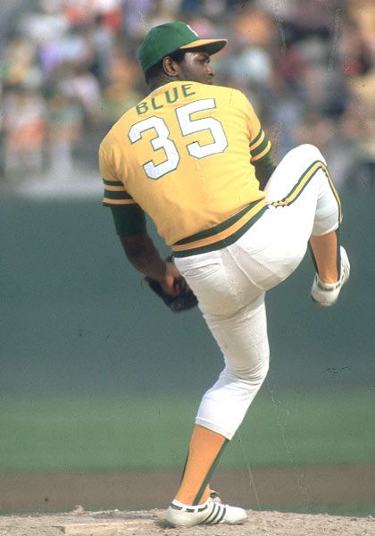 Vida Blue of the Oakland A's was unable to improve upon his league-best win total. Description from ootpdevelopments.com. 66th Birthday, Rollie Fingers, Baseball Camp, Vida Blue, Baseball Ticket, Oakland A’s, Baseball Pitcher, Baseball Socks, Baseball Pictures