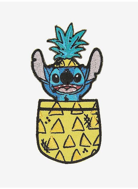 Hot Topic : Loungefly Disney Lilo & Stitch Pineapple Pocket Patch Stitch Pineapple, Cool Disney, Red And Blue Logo, Stitch Patch, Cricket Ideas, Disney Nursery, Disney Patches, Stitch Drawing, Backgrounds Phone