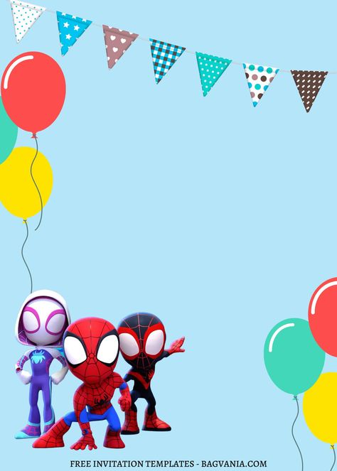 Awesome 9+ Marvel Spidey & Friends Canva Birthday Invitation Templates #free #freeinvitation2019 #birthday #disney #invitations #invitationtemplates Spiderman Invite Template, Marvel Spidey And His Amazing Friends Birthday Invitation, Spidey And His Amazing Friends Birthday Invitation Free, Spidey Birthday Invitations Free, Spidey Party Invitation, Spidey And His Amazing Friends Birthday Invitation Template, Spidey And His Amazing Friends Invite, Ghost Spider Birthday Party Invitation, Marvel Birthday Invitations