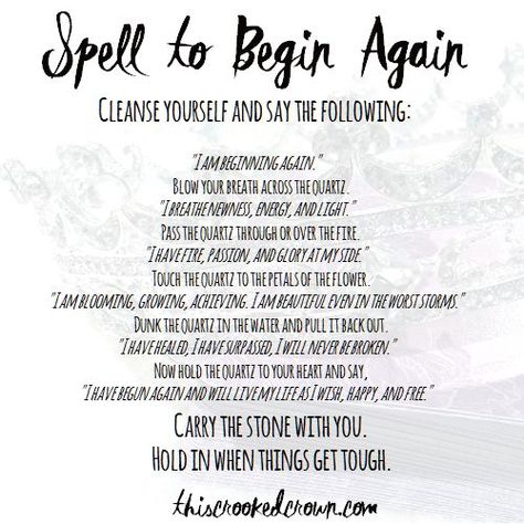 Sometimes, we just need to hit the refresh button on our lives. This spell won’t do precisely that but it’s pretty close. It’ll help you make a fresh, new start. What you’ll… Healing Chant, Witchcraft Spells For Beginners, Spells For Beginners, Magic Spell Book, Healing Spells, Magick Spells, Green Craft, Eclectic Witch, Wiccan Spell Book