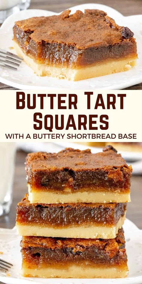 Butter Squares Bar Recipes, Best Butter Tart Squares, Butter Tart Squares Mary Berg, Cookies And Squares, Simple Bakery Recipes, Treat Bars Ideas, Cookie Squares Bar Recipes, Butter Tarts Squares Recipe, Butter Tart Bars Squares