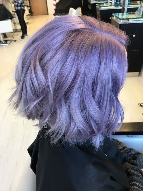 Silvery purple I got done recently Short Purple Hair, Pastel Purple Hair, Light Purple Hair, Purple I, Cute Hair Colors, Lilac Hair, Hair Color Pastel, Lavender Hair, Hair Color Purple