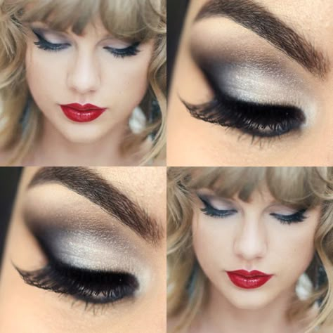 Taylor Swift Eyes, Taylor Swift Makeup, Space Makeup, Red Lip Makeup, Estilo Taylor Swift, Blank Space, Kiss Makeup, Blue Makeup, Celebrity Makeup