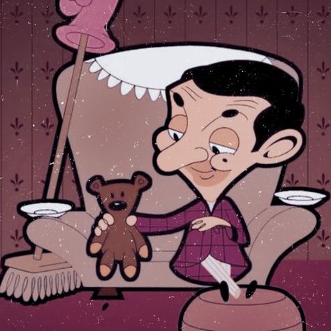 Mr Bean Cartoon Aesthetic, Mr Bean Animated Wallpaper, Mr Bean And Teddy, Mr Bin, Mr Bean Cartoon, Black Hair Anime Guy, Best Cartoon Shows, Bear Photos, Mr Bean