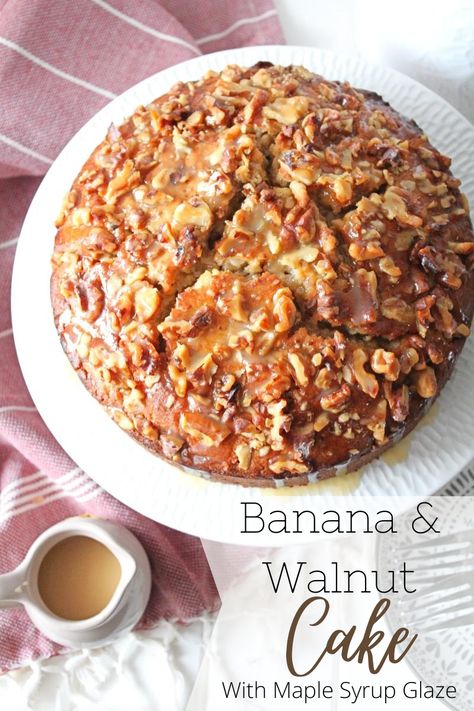 Maple Syrup Cake, Threadbare Creations, Easy Bake Cake, Banana Walnut Cake, Maple Syrup Glaze, Maple Cake, Delish Cakes, Syrup Cake, Recipes Tutorials