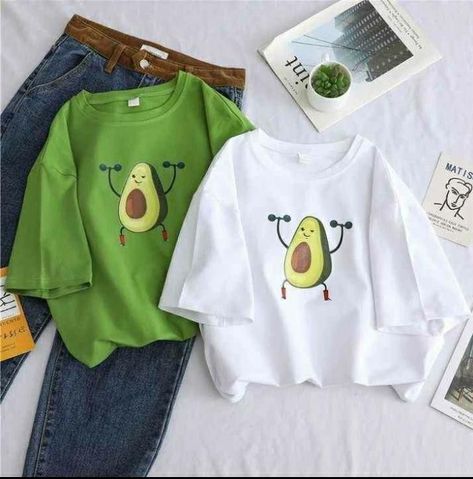 Avocado Shirt, Cute Pjs, Shirt Logo Design, Cute Avocado, Fashion Top Outfits, Aesthetic Shirts, Crop Top Outfits, Cute Comfy Outfits, Fashion Korean