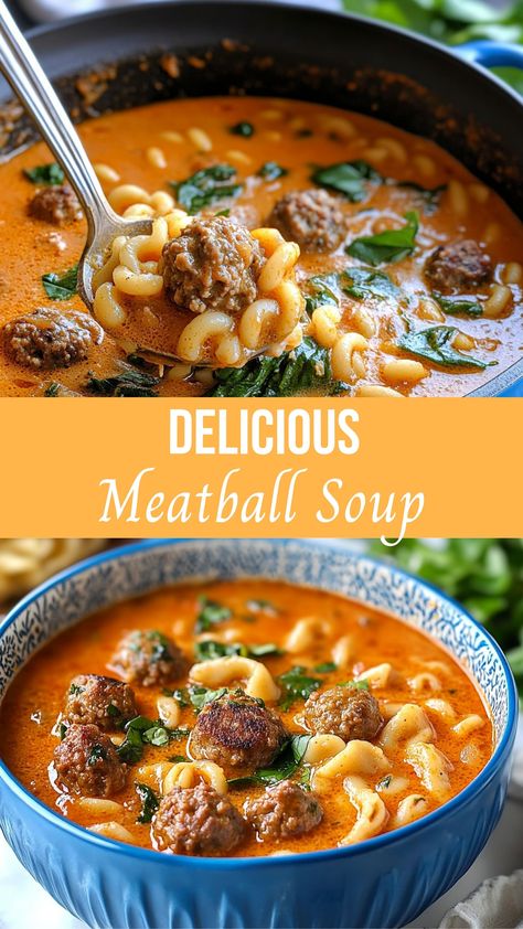 Delicious Meatball Soup Turkey Meatball Vegetable Soup, Spicy Meatball Soup, Meatball Soups And Stews, Instant Pot Meatball Soup, Beef Meatball Soup Recipes, Slow Cooker Meatball Soup, Meatball Soup Crockpot, Easy Veggie Soup, Soup Ground Beef