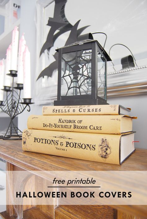 Halloween Book Covers - Free Printable! Halloween Book Covers, Halloween Decorations Indoor Diy, Printable Halloween Book Covers, Book Cover Printable, Halloween Decorations Indoor Scary, Party Halloween Costumes, Printable Halloween Decorations, Chic Halloween Decor, Free Printable Halloween