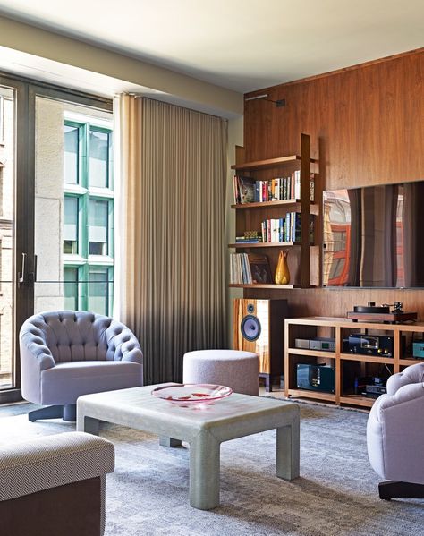 Elena Frampton New York City Home Tour | Architectural Digest Hifi Room, Apartment List, Record Console, Vinyl Turntable, Audio Setup, Hifi Audiophile, Popular Living Room, Best Living Room Design, Multi Room Audio