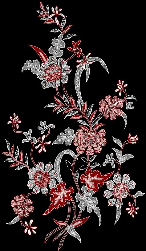 Flower Black And White, طابع بريدي, Batik Motif, Design Pattern Art, Digital Flower, Folk Art Flowers, Batik Art, Paisley Art, Motif Batik