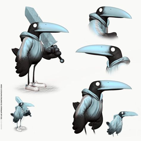 Special Tattoos, A Crow, Cartoon Birds, Raven Art, Character Design Sketches, Oh Well, Creature Concept Art, Art Base, Mermaid Art